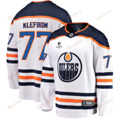 Edmonton Oilers Oscar Klefbom 77 Away 2022 Stanley Cup Playoffs Breakaway Men Jersey - White