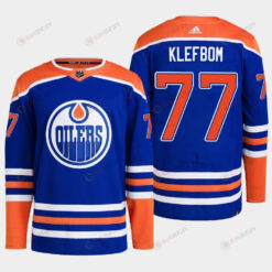 Edmonton Oilers Oscar Klefbom 77 Royal Primegreen 2022-23 Home Jersey