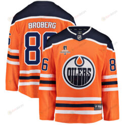 Edmonton Oilers Philip Broberg 86 Home 2022 Stanley Cup Champions Breakaway Men Jersey - Orange
