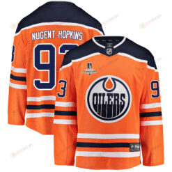 Edmonton Oilers Ryan Nugent-Hopkins 93 Home 2022 Stanley Cup Champions Breakaway Men Jersey - Orange