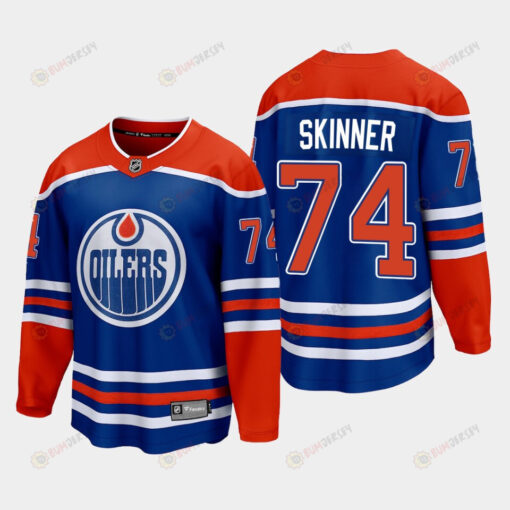 Edmonton Oilers Stuart Skinner 74 2022-23 Home Royal Jersey Premier