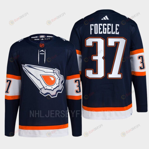 Edmonton Oilers Warren Foegele 37 Navy Primegreen Reverse Retro 2.0 Jersey 2022