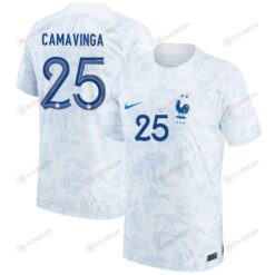 Eduardo Camavinga 25 France National Team 2022-23 Away Men Jersey - White