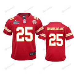 Edwards-Helaire 25 Kansas City Chiefs Super Bowl LVII Game Jersey - Youth Red