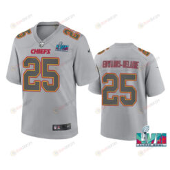 Edwards-Helaire 25 Kansas City Chiefs Super Bowl LVII Youth Atmosphere Game Jersey - Gray