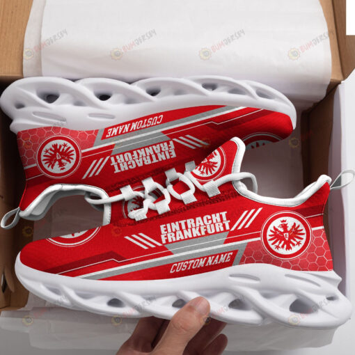 Eintracht Frankfurt Logo Custom Name Pattern 3D Max Soul Sneaker Shoes In Red