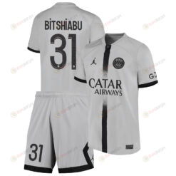 El Chada?lle Bitshiabu 31 Paris Saint-Germain Away Kit 2022-23 Youth Jersey - Black