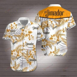 El Jimador White Yellow Short Sleeve Curved Hawaiian Shirt