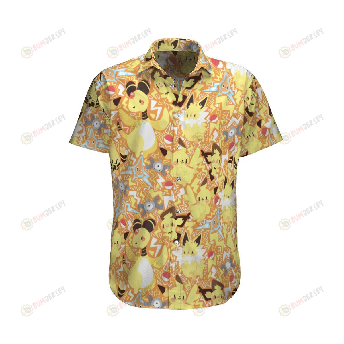 Electric Type Pokemon Curved Hawaiian Shirt For Summer
