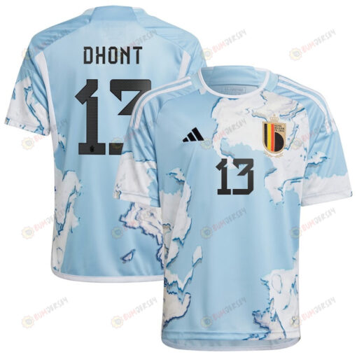 Elena Dhont 13 Belgium 2023 National Team Away Youth Jersey