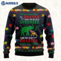 Elephant Autism Awareness Ugly Sweaters For Men Women Unisex