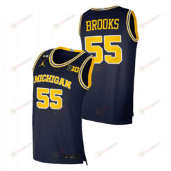 Eli Brooks 55 Michigan Wolverines College Basketball BLM Men Jersey - Navy