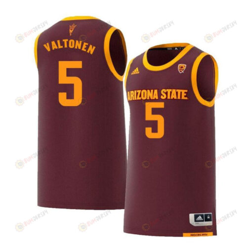 Elias Valtonen 5 Arizona State Sun Devils Retro Basketball Men Jersey - Maroon