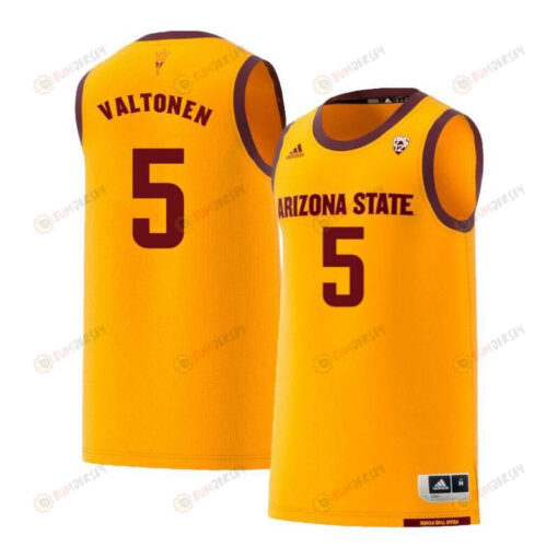 Elias Valtonen 5 Arizona State Sun Devils Retro Basketball Men Jersey - Yellow