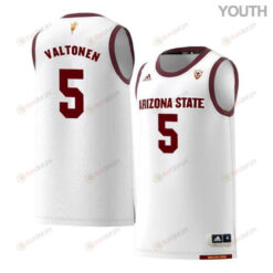 Elias Valtonen 5 Arizona State Sun Devils Retro Basketball Youth Jersey - White