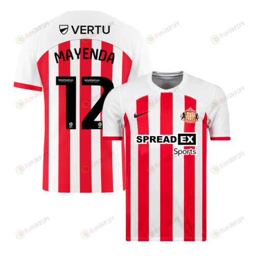 Eliezer Mayenda 12 Sunderland A.F.C 2023-24 Home Men Jersey - White