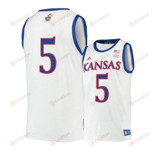 Elijah Elliott 5 Kansas Jayhawks Basketball Men Jersey - Beige