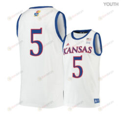 Elijah Elliott 5 Kansas Jayhawks Basketball Youth Jersey - Beige