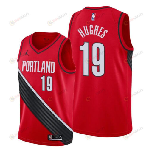 Elijah Hughes 19 Portland Trail Blazers Statement Edition Red Jersey 2022 Trade - Men Jersey