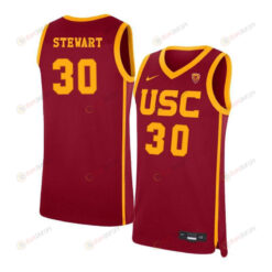 Elijah Stewart 30 USC Trojans Elite Basketball Men Jersey - Red