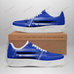 Elizabeth City State Vikings Logo Pattern Air Force 1 Printed In Blue