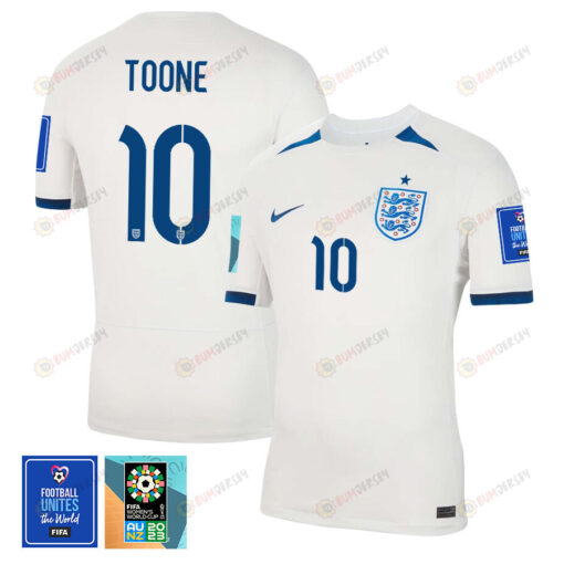 Ella Toone 10 England 1 Star FIFA Patch Women's National Team 2023-24 World Cup Home Men Jersey