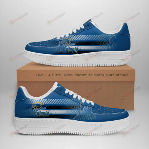 Embry-Riddle Eagles Logo Stripe Pattern Air Force 1 Printed In Blue