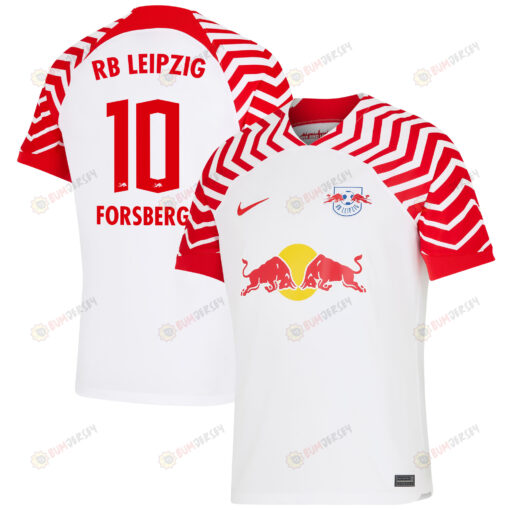 Emil Forsberg 10 RB Leipzig 2023/24 Home Men Jersey - White/Red