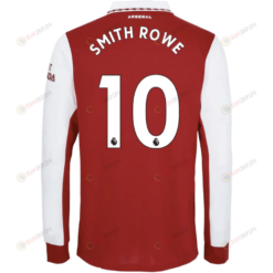 Emile Smith 10 Arsenal Long Sleeve Home Jersey 2022-23 - Men Red