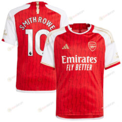 Emile Smith Rowe 10 Arsenal 2023/24 Home Youth Jersey - Red