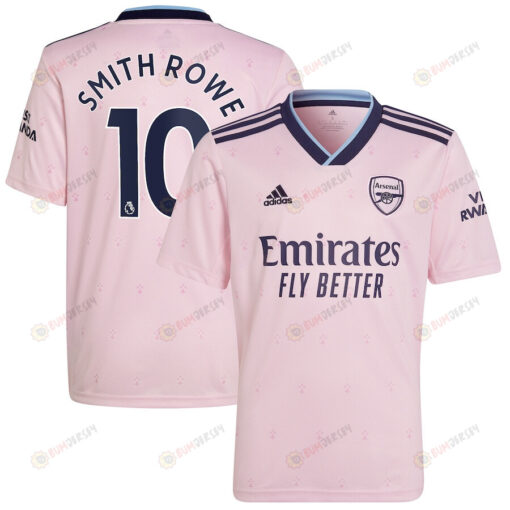 Emile Smith Rowe 10 Arsenal Youth 2022/23 Third Player Jersey - Pink