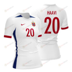 Emilie Haavi 20 Norway 2023 Women Away Jersey - White - All Over Printed Jersey