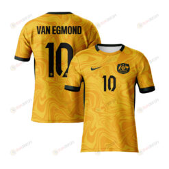 Emily Van Egmond 10 Australia 2023 Youth Home Jersey - Yellow - All Over Printed Jersey