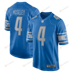 Emmanuel Moseley 4 Detroit Lions Men's Jersey - Blue