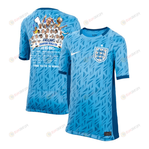 England Women's National Team 2023-24 World Cup CHAMPIONS Away YOUTH Jersey - Blue