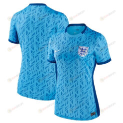 England Women's National Team Women 2023/24 Away Stadium Jersey - Light Blue