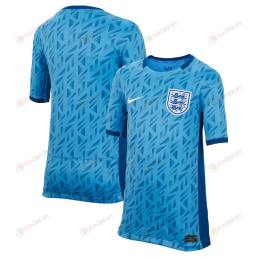 England Women's National Team Youth 2023/24 Away Stadium Jersey - Light Blue