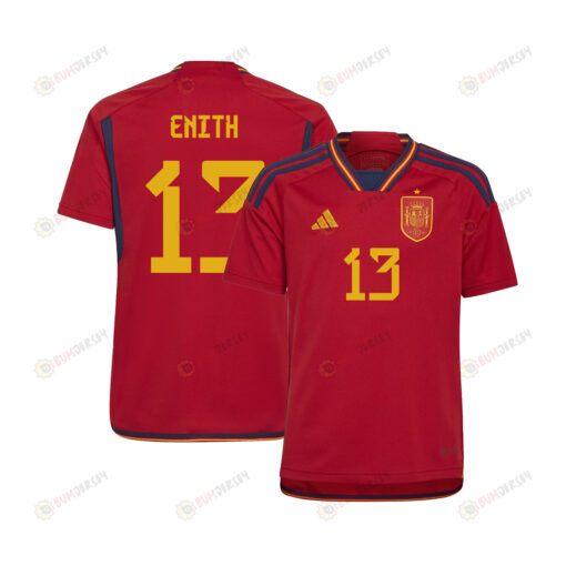 Enith Sal?n 13 Spain 1 Star Women's National Team 2023-24 World Cup Home Jersey