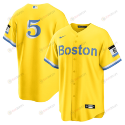 Enrique Hernandez 5 Boston Red Sox City Connect Jersey - Gold/Light Blue