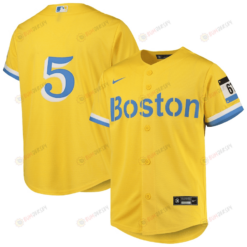 Enrique Hernandez 5 Boston Red Sox Youth City Connect Jersey - Gold