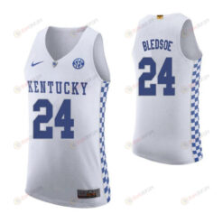 Eric Bledsoe 24 Kentucky Wildcats Elite Basketball Road Men Jersey - White