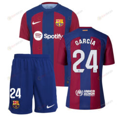 Eric Garc?a 24 Barcelona 2023/24 Home Kit Men Jersey - Blue/Scarlet