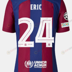 Eric Garc?a 24 Barcelona 2023/24 With UCL Badge Home Men Jersey