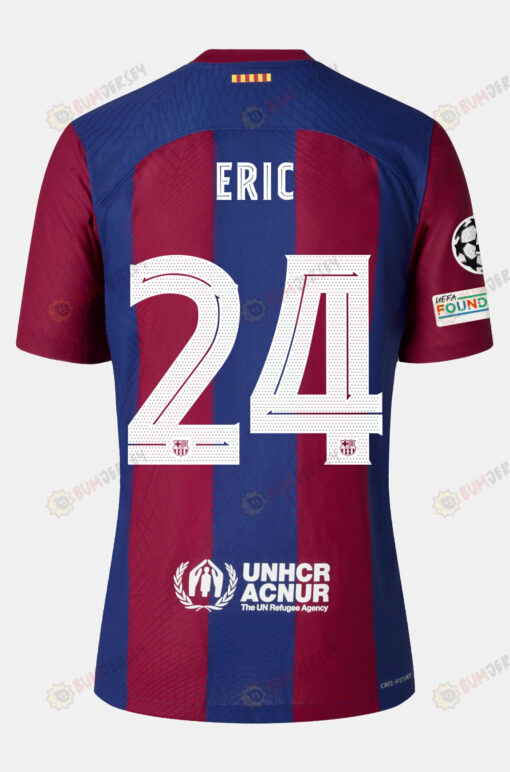 Eric Garc?a 24 Barcelona 2023/24 With UCL Badge Home Men Jersey