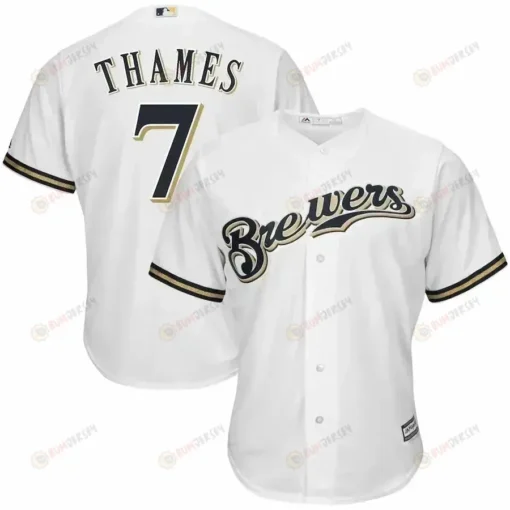 Eric Thames Milwaukee Brewers Cool Base Jersey - White