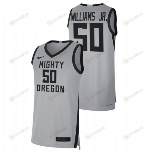 Eric Williams Jr. 50 Oregon Ducks 2022 Mighty Limited Men Jersey College Basketball Grey