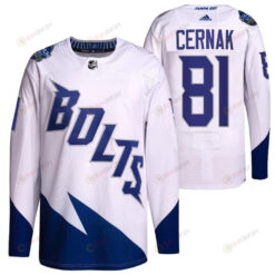 Erik Cernak 2022 Stadium Series Lightning 81 White Primegreen Jersey Jersey