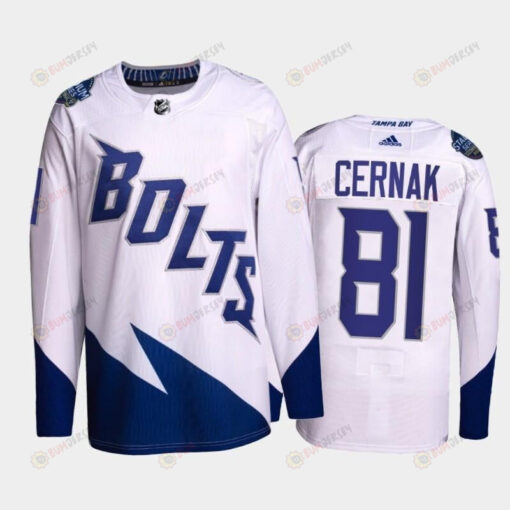 Erik Cernak Lightning 2022 Stadium Series White Primegreen Jersey