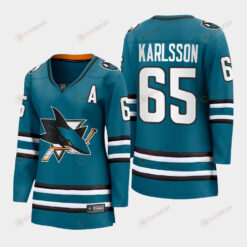 Erik Karlsson 65 San Jose Sharks 2022-23 Home Women Premier Breakaway Jersey Teal