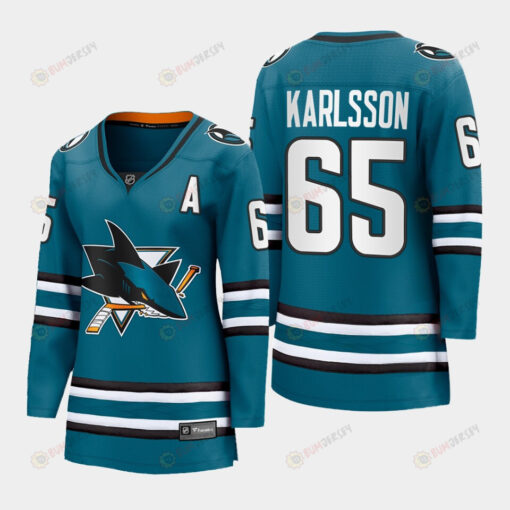 Erik Karlsson 65 San Jose Sharks 2022-23 Home Women Premier Breakaway Jersey Teal